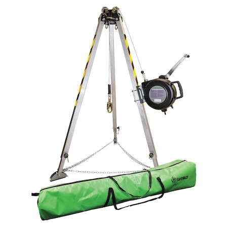 Safewaze 7ft Adjustable Tripod Kit, 65ft 3-Way, Storage Bag 019-11002